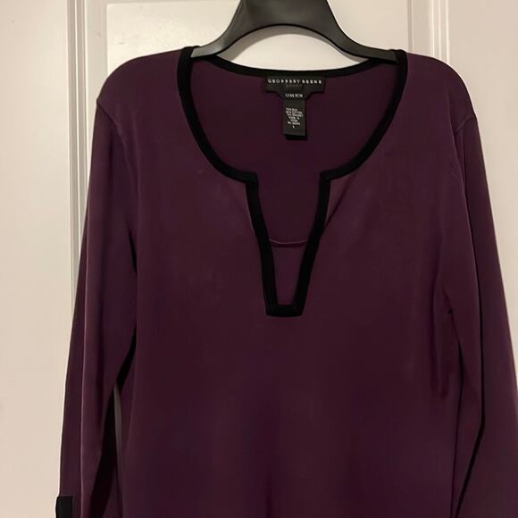 ⚡️ 3 for $20 ⚡️ Geoffrey Beene Purple and Black 3/4 Sleeve Sweater - Picture 2 of 7